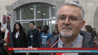 Le Souvenir français remet un drapeau à la classe Défense du collège Herriot [upl. by Mendelsohn]