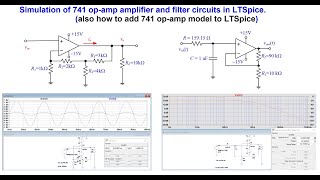 Introduction to LTSPICE for Simulating 741 OpAmp Amplifier and Low pass Filter Circuits [upl. by Am]