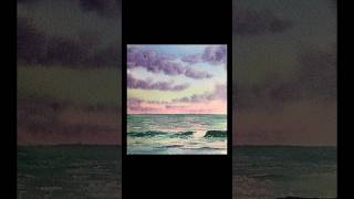 Seascape Watercolor Painting easypainting watercolorpainting watercolortutorial paintingshorts [upl. by Nohsyar]