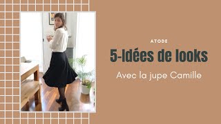 5 IDEES DE LOOKS avec une jupe patineuse noire ATODE [upl. by Yatnahs]