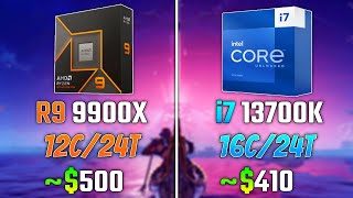 AMD RYZEN 9 9900X vs INTEL i713700K  Test in 6 Games [upl. by Ardni691]