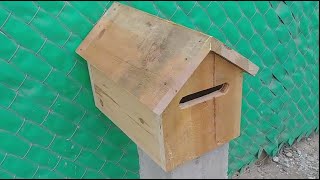 Como hacer un buzón de madera rustico con material reciclado [upl. by Lemrac996]