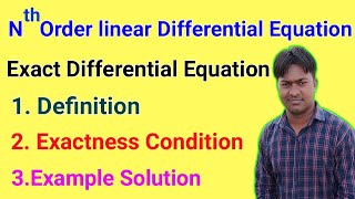 Exact Differential Equationnth order amp first degree differential equation [upl. by Inanaup]