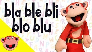 Silabas bla ble bli blo blu El Mono Silabo Videos Infantiles Educacion para Niños [upl. by Olds]