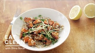 Roasted Sweet Potato and Farro Salad  Eat Clean with Shira Bocar [upl. by Cecil]