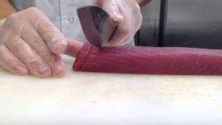 Tutorial How to cut Tuna Sashimi from a loin [upl. by Grimbal]