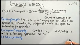 Group Theory  Semigroup  Examples  Lecture 4  Theta Classes [upl. by Thain909]