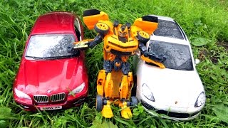 CAR WASH  Car wash for kids  Toy cars and transformer [upl. by Ocihc]