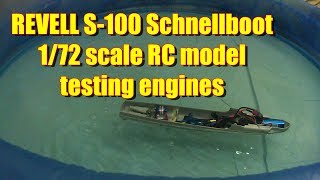 Revell S100 Schnellboot 172 RC testing engines [upl. by Glenda834]