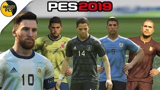 SELECCIONES CON NUEVOS UNIFORMES 2019  PES 2019  COPA AMÉRICA [upl. by Heeley]