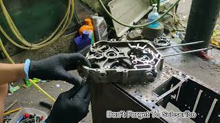 053 MOTORCYCLE CRANKCASE CRACK REPAIR  POWERHOUSE ALUMINUM TIG WELDING MACHINE  PAANO AYUSIN [upl. by Reivaj]