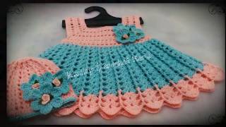 Crochet Baby Dress 03 month part 1 [upl. by Ellienad]