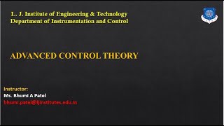 SESSION 28ADVANCED CONTROL THEORY09 APRIL [upl. by Knick815]