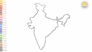 India Map drawing easy  How to draw India Map step by step  Outline drawings  Art janag [upl. by Togram327]