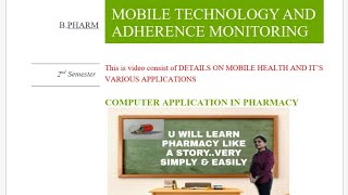 MHEALTHMOBILE TECHNOLOGY AND ADHERENCE MONITORING [upl. by Hcir147]