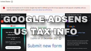 YOUTUBE TAX FORM 2024  US TAX EXPIRED [upl. by Sellma]