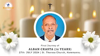 Final Journey of Alban Crasta 70 years  LIVE from Kemmannu  Udupi [upl. by Saile]