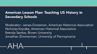 American Lesson Plan Teaching US History in Secondary Schools [upl. by Gabler]