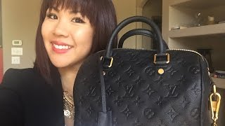 Louis Vuitton Empreinte Speedy B 25 REVIEW [upl. by Yerxa319]