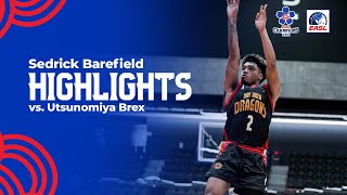 Sedrick Barefield Highlights vs Utsunomiya Brex [upl. by Button176]