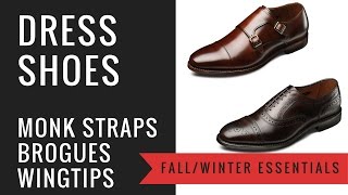 Mens FallWinter Dress Shoes  Double Monk Straps Brogues Wingtips  Leather Suede [upl. by Chimene]