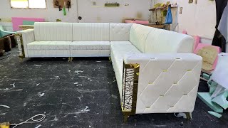 Steel Sofa decoration diy sofamaking woodworking chesterfield luxury [upl. by Ruff]