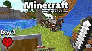 Minecraft  One Day At A Time Day 7  The Search For A Village [upl. by Donnelly148]