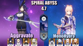 NEW ABYSS C0 Clorinde Aggravate amp C0 Kokomi MonoHydro  Abyss 47 Floor  12 9 Stars [upl. by Ahsael]