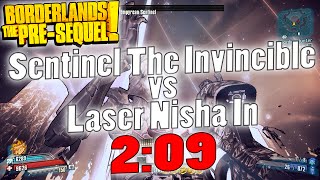 Borderlands The PreSequel  Lvl 52 Sentinel the Invincible vs Laser Nisha In 209 [upl. by Benildis]