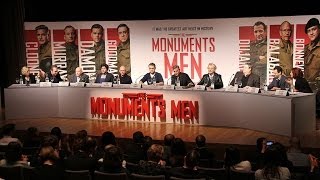 The Monuments Men Press Conference in Full  George Clooney Matt Damon Bill Murray John Goodman [upl. by Hadleigh]