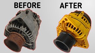 Alternator Rebuild Complete Process  Truck Alternator Restore [upl. by Hteboj]