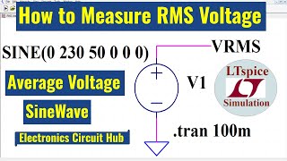 RMS and Average Voltage in LTSpice [upl. by Bozuwa]