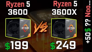 AMD Ryzen 5 3600 vs 3600X Gaming Benchmarks Comparison [upl. by Midge459]