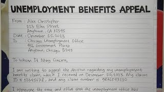 How To Write An Unemployment Benefits Appeal Letter Step by Step Guide  Writing Practices [upl. by Nah372]