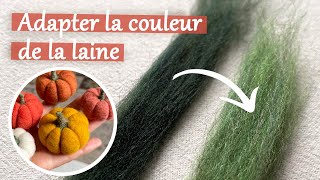 Modifier la couleur de la laine cardée  Astuce feutrage à laiguille [upl. by Littlejohn]