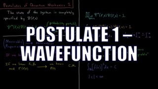 Quantum Chemistry 41  Postulates of Quantum Mechanics 1 Wavefunction [upl. by Aruabea]