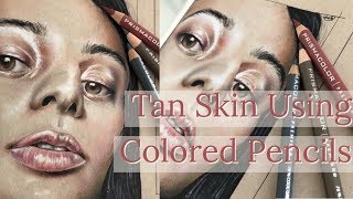 Drawing Tan Skin with Colored Pencils  OliveToned Tutorial X Timelapse [upl. by Rapp]