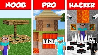 Minecraft NOOB vs PRO vs HACKER Secret Trap Base Battle in Minecraft  Animation [upl. by Xerxes]