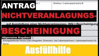 Antrag auf NV  Nichtveranlagungsbescheinigung Tutorial  Erklärung  Ausfüllhilfe [upl. by Michael]