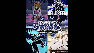 Pacifist Duo AsrielCeroba VS Genocide Duo SansMartlet UndertaleUTYellow Categoria GampG [upl. by Hakeem]