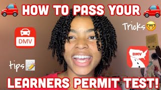 HOW TO PASS YOUR LEARNERS PERMIT TEST TIPS TRICKSamp MORE [upl. by Ecenaj]