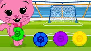 Balones de Colores ⚽ Juegos de Fútbol ⚽ Aprende Colores y Deportes 5 ♫ Plim Plim [upl. by Tdnaltroc]