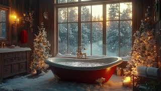 Enjoy The Warm Water In A Warm Bath And Watch The Beautiful Scenery Outside With White Snowflakes [upl. by Fen]