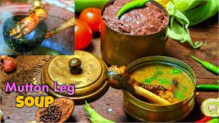 How to make Attukal Soup in Tamil  Mutton Paya Recipe  village foods [upl. by Lowry]