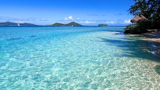 Blue Bliss 3 Hour quotReal Life Screensaverquot with Ocean Sounds  Bora Bora in 4K [upl. by Ayrad950]