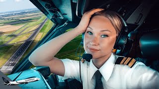 BOEING 737 GUSTY LANDING Amsterdam Schiphol Airport RWY27  Cockpit View  Life Of An Airline Pilot [upl. by Idell519]