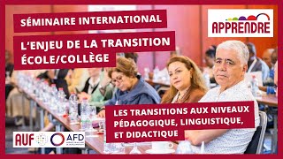 Restitutions détudes Les transitions aux niveaux pédagogique linguistique et didactique [upl. by Norrv502]