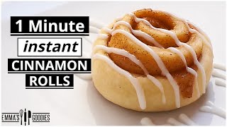 1 Minute INSTANT Fluffy CINNAMON ROLLS [upl. by Erodaeht]