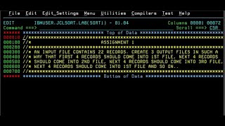 JCL SORT Practical 1  Split Records from Input file to multiple output files [upl. by Edva]