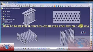 PITCH CIRCLES HEATER DRAWING  CATIA V5 3D PRACTICE DRAWING  BASIC TUTORIAL FOR BEGINNERS 116 [upl. by Atthia]